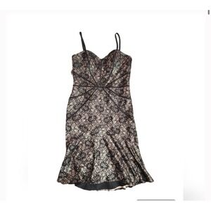 Truly Zac Posen Black Short Lace Knee Mermaid Party Dress Sz 8‎ goth Y2K